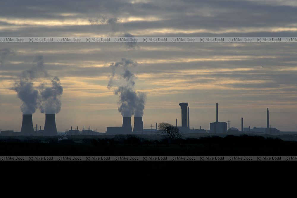 Sellafield nuclear plant at sunset