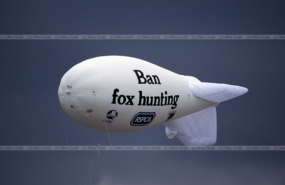 Ban foxhunting balloon at countryside march London 2002