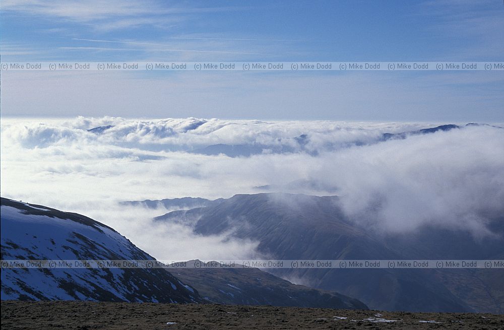 Above cloud sea from Helvellyn, Lake District