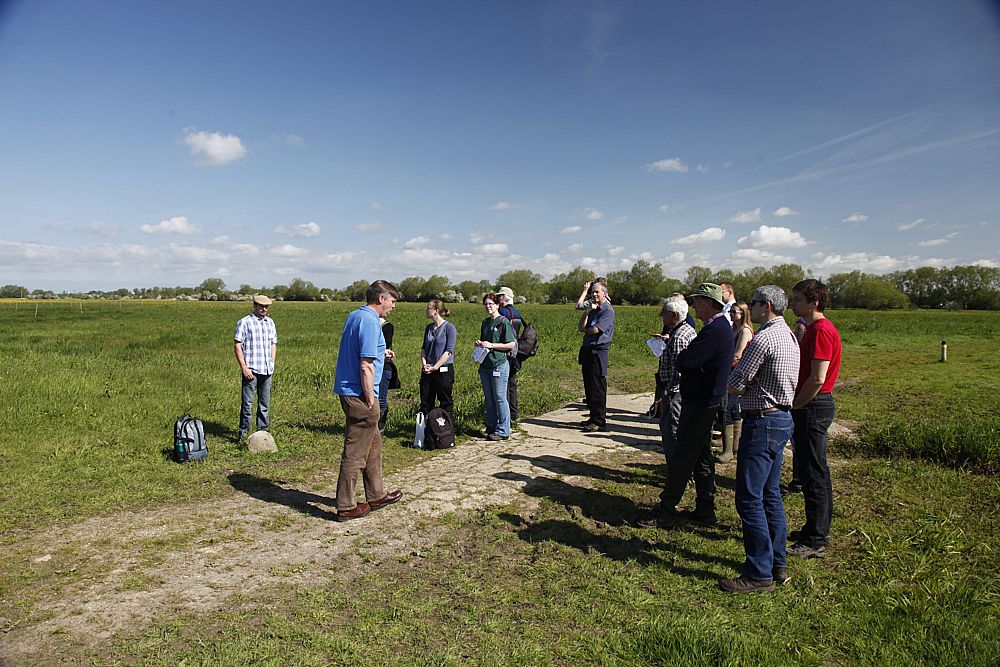 David Gowing talking about nutrient levels at Cricklade north meadow floodplain meadow