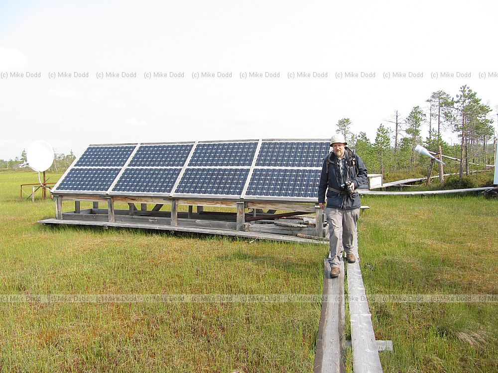 Solar panel array providing electricity to run research station