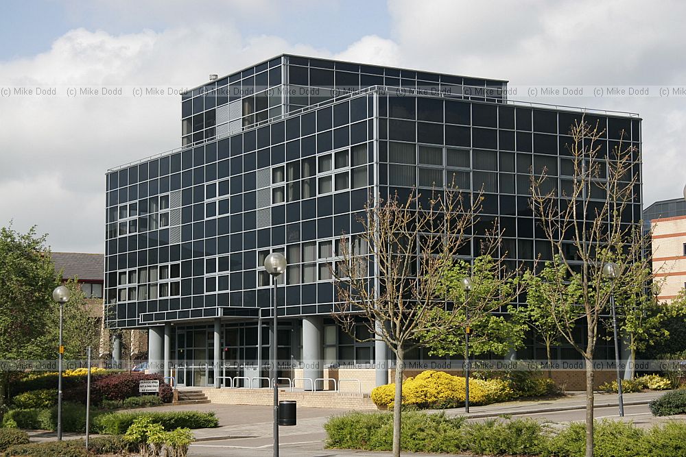 Black office building central Milton Keynes