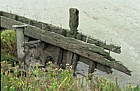 Old wooden barge river Severn