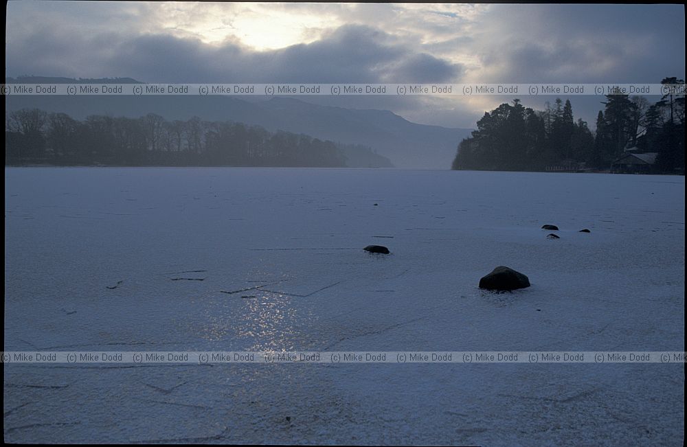 Frozen Derwentwater.