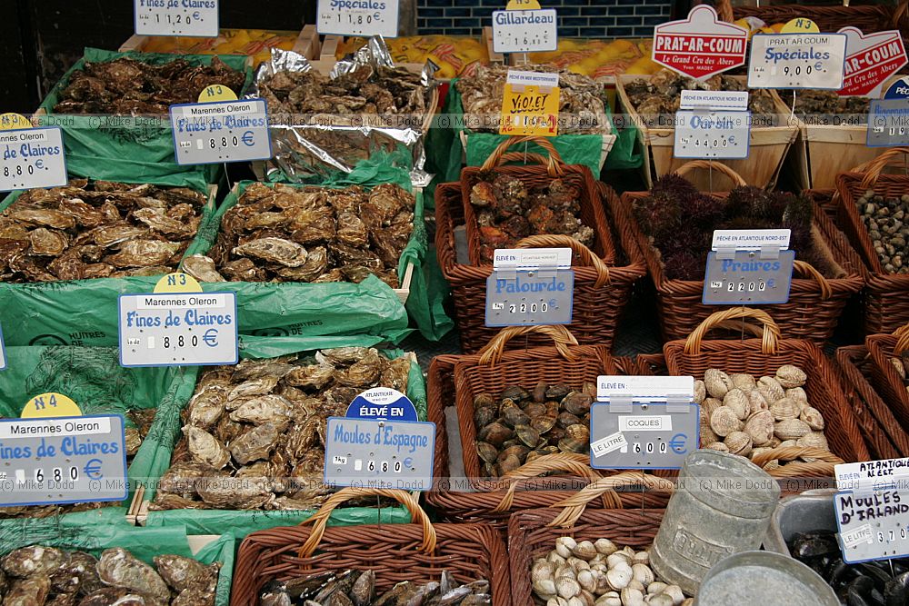 Fish shop poissonnerie Rue Mouffetard Food Market Paris