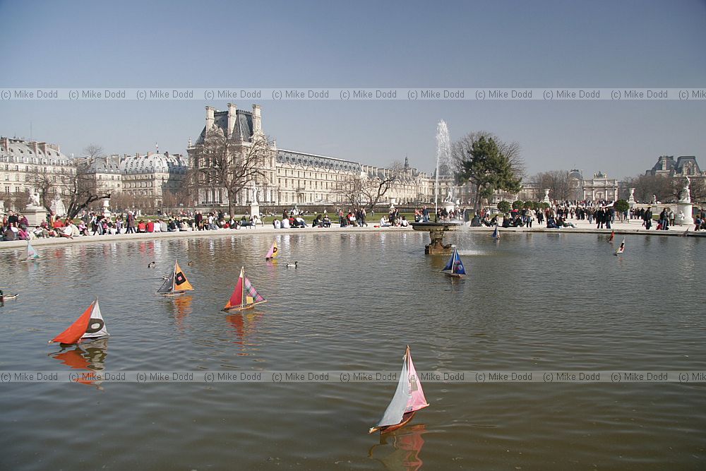 model sailboats on pond Jardin des Tuileries Paris