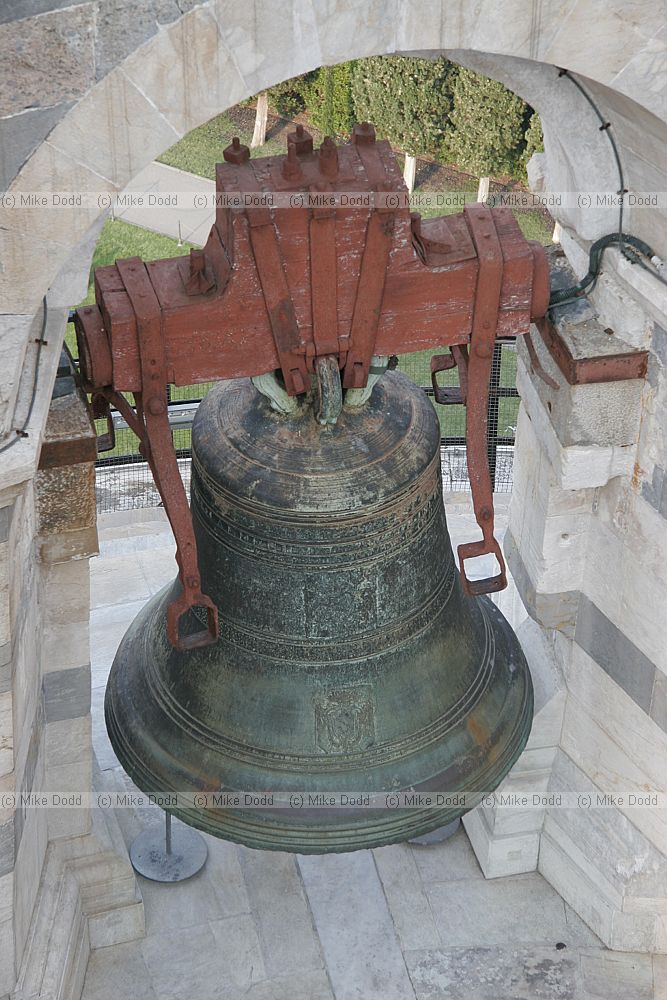 Bell at the top of the leaning tower of Pisa