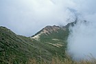 Japan alps ridge and clouds near Chausu