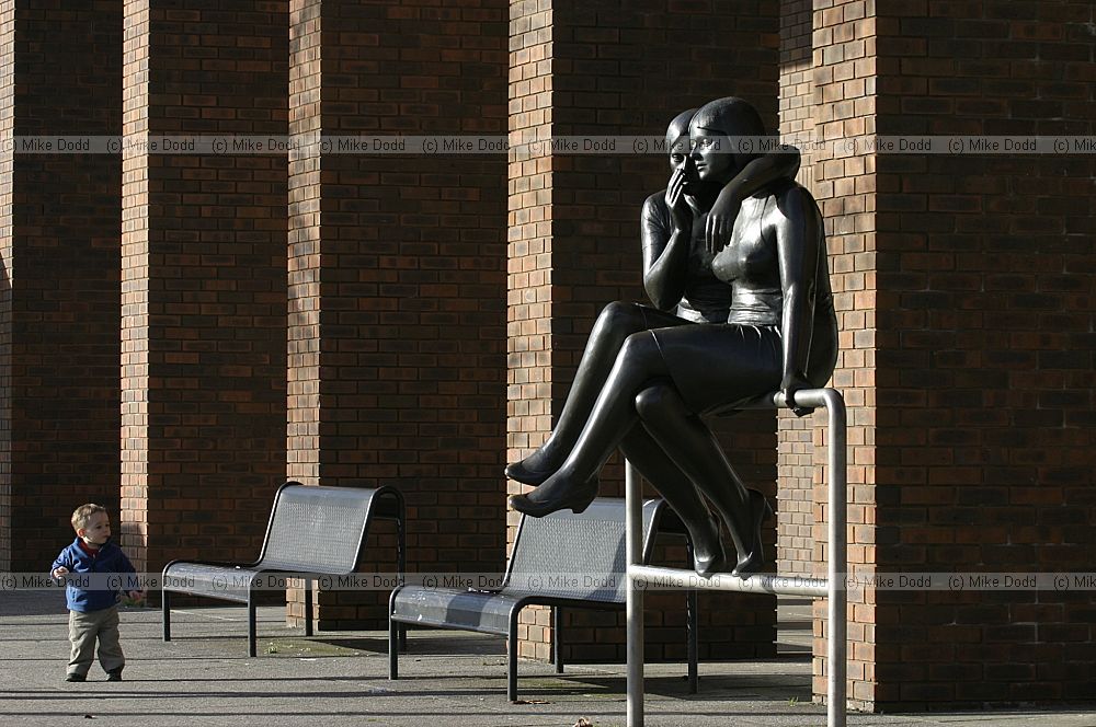 The Whisper sculpture by Andre Wallace outside the central library, central Milton Keynes