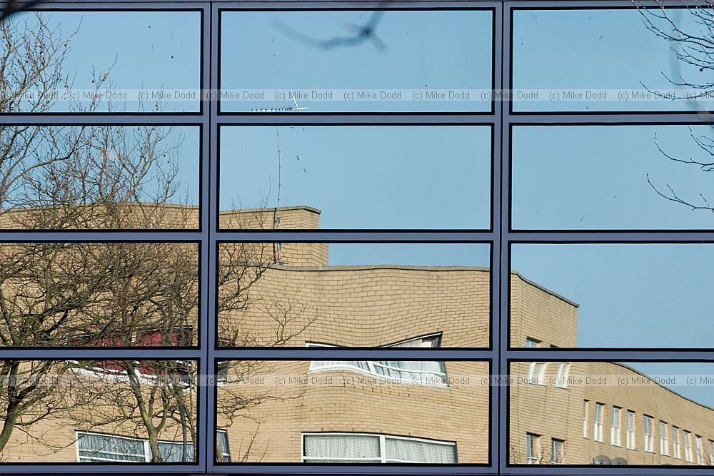 Reflections in shopping centre, central Milton Keynes