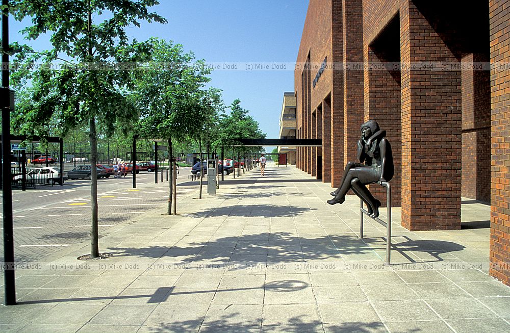 The whisper sculpture by Andre Wallace outside the central library, central Milton Keynes