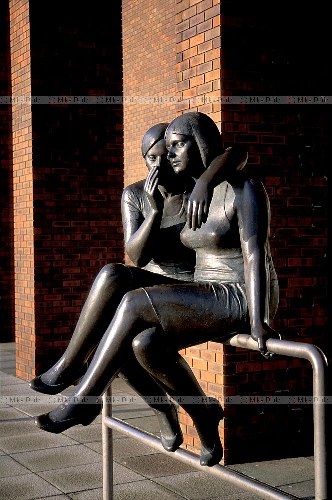The Whisper sculpture by Andre Wallace outside the central library, central Milton Keynes