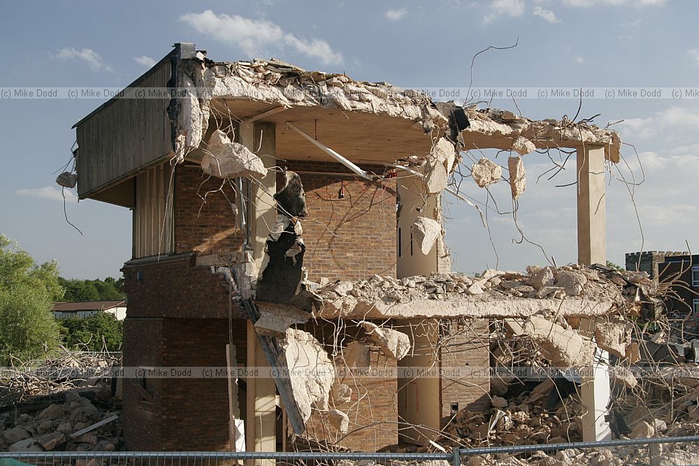 Old library being demolished at Open University walton hall