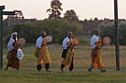 Buddhist monks after summer solstice sunrise ceremony willen lake Milton Keynes