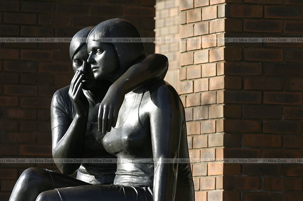 The Whisper sculpture by Andre Wallace outside the central library, central Milton Keynes
