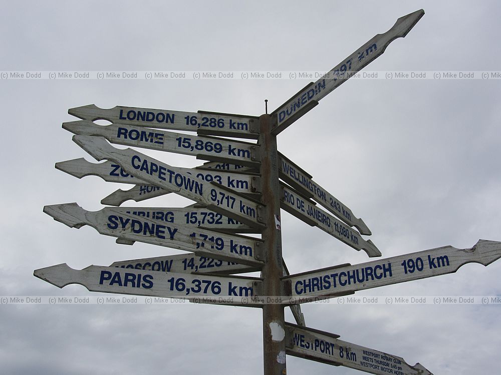 Signpost to places round the world
