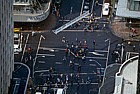 People crossing road Auckland from skytower