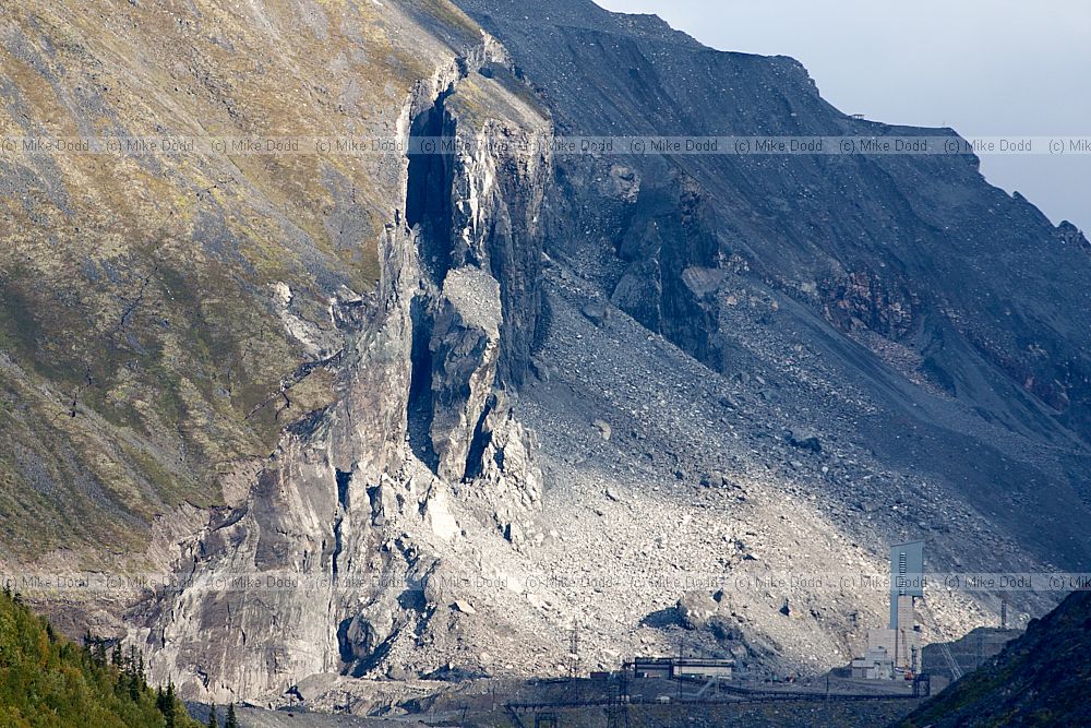 Mountain severely damaged by mining