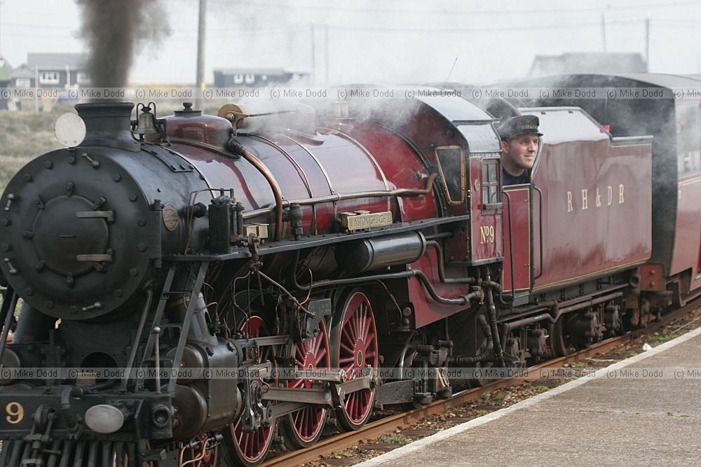 Steam train on the Romney Hythe and Dymchurch railway