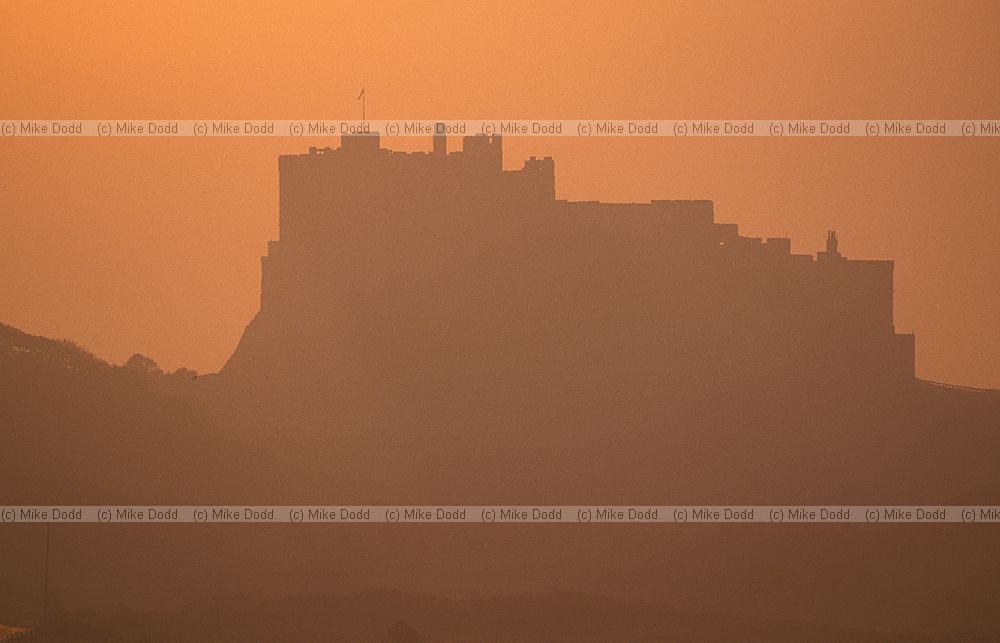 Bamborough castle sunset Northumberland