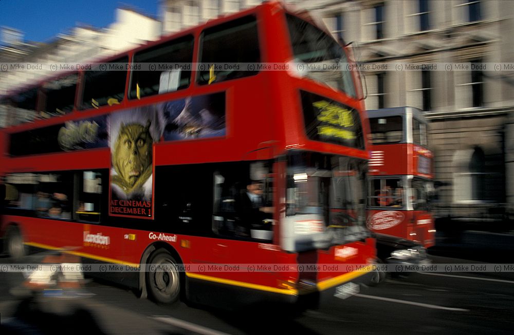 Speeding London bus