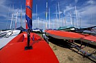 Brightly coloured sail boats Norfolk