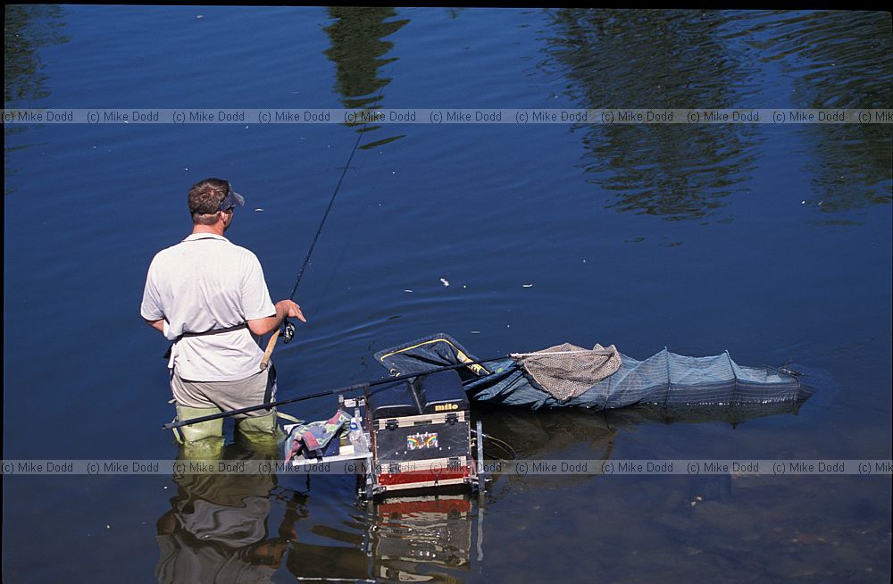 Fisherman in river severn Bewdley