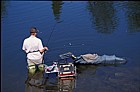 Fisherman in river severn Bewdley