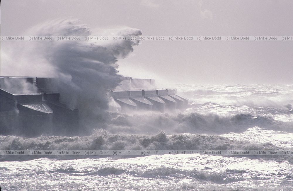 Stormy sea with big waves at Brighton