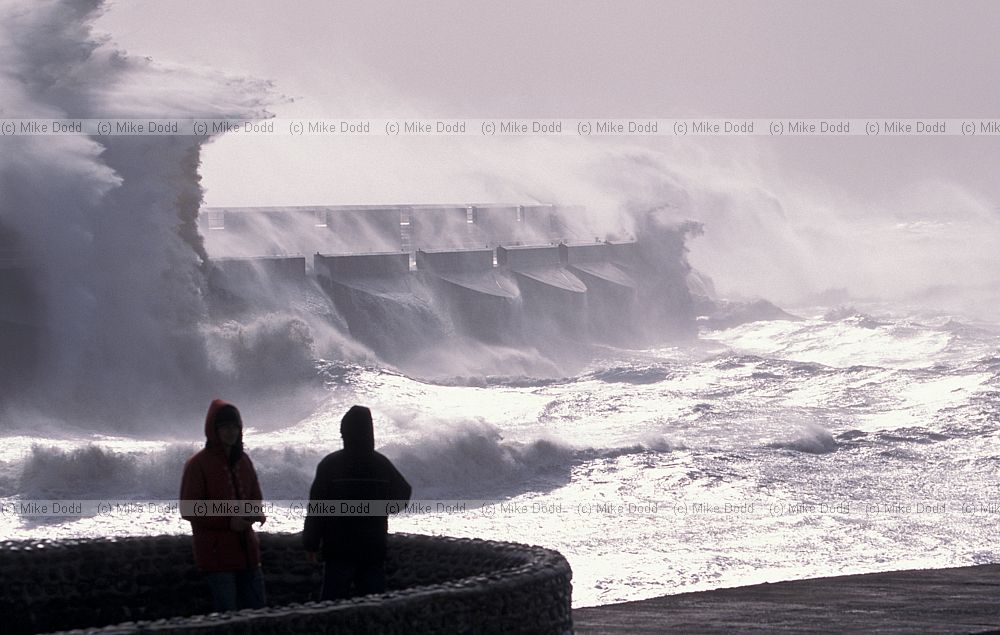 Stormy sea with big waves at Brighton