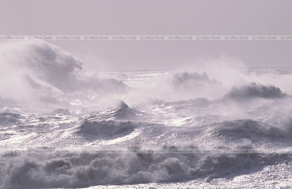 Stormy sea with big waves at Brighton