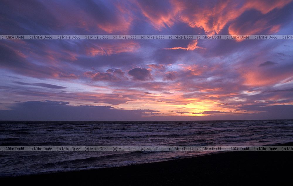 Seascape and clouds sunset Brighton