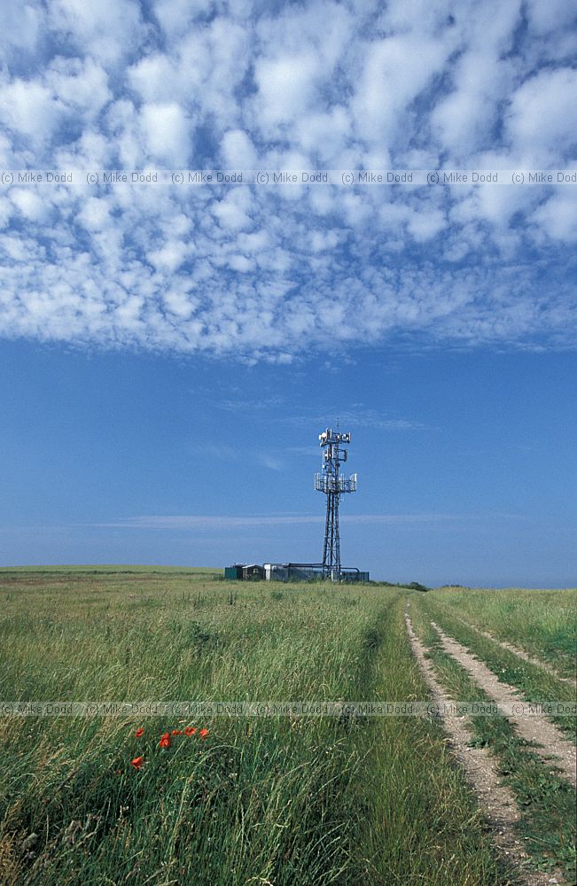Transmitter castle hill Sussex with altocumulus clouds