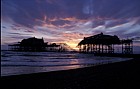 West pier Brighton damaged but still standing sunset