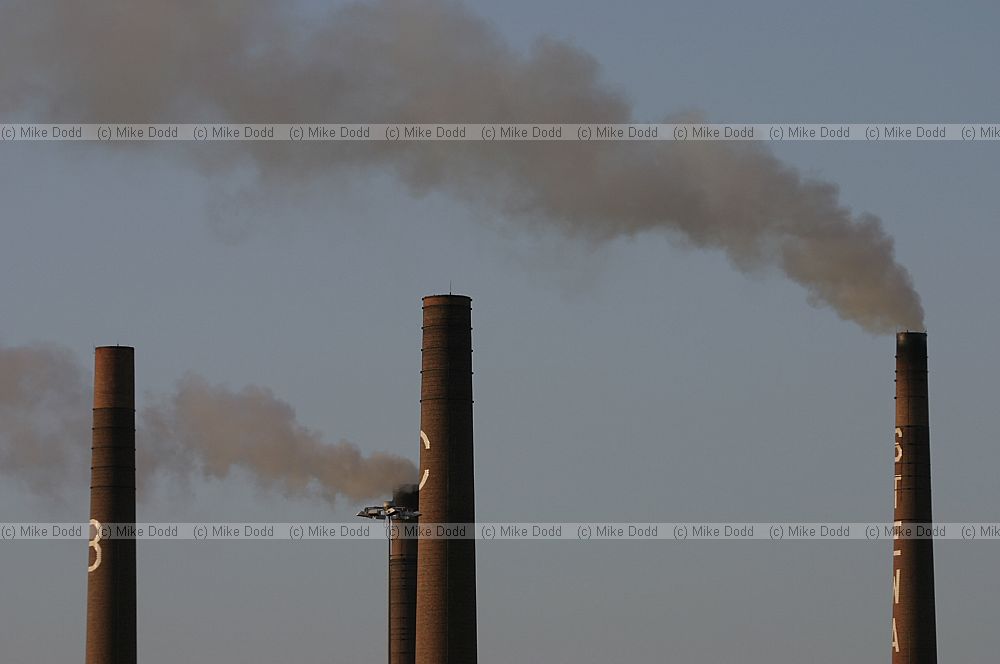 Stewartby brickworks early morning with smoke