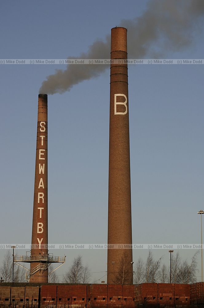 Stewartby brickworks early morning with smoke