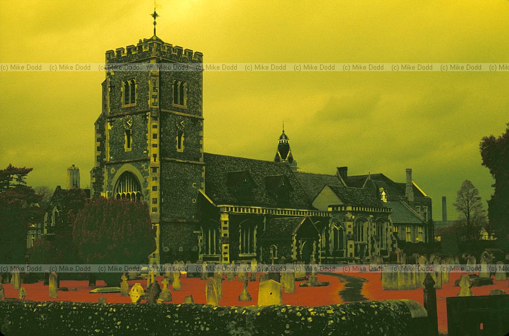 Colour infra red Beddington church