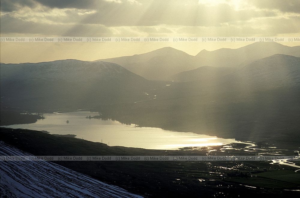 Loch Tulla from mountain Scotland