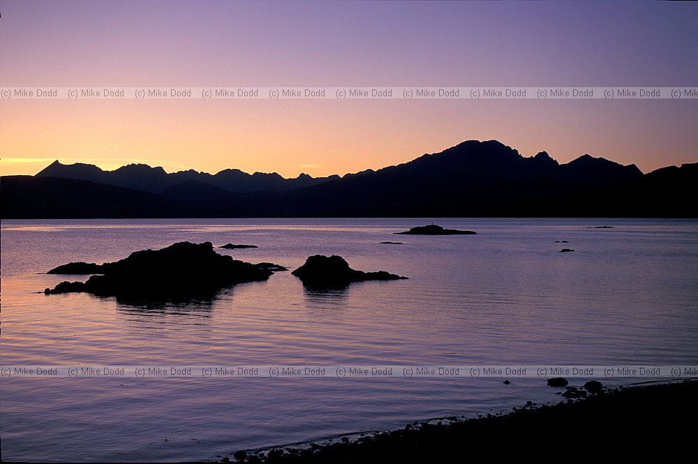 Distant Cullins from Ord Skye Scotland