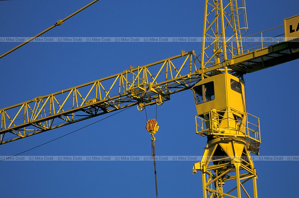 Yellow crane at the theatre building site Milton Keynes