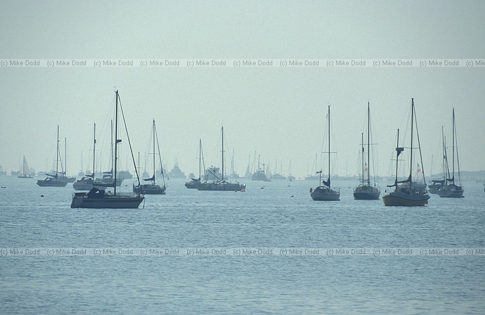 boats against light Exe estuary