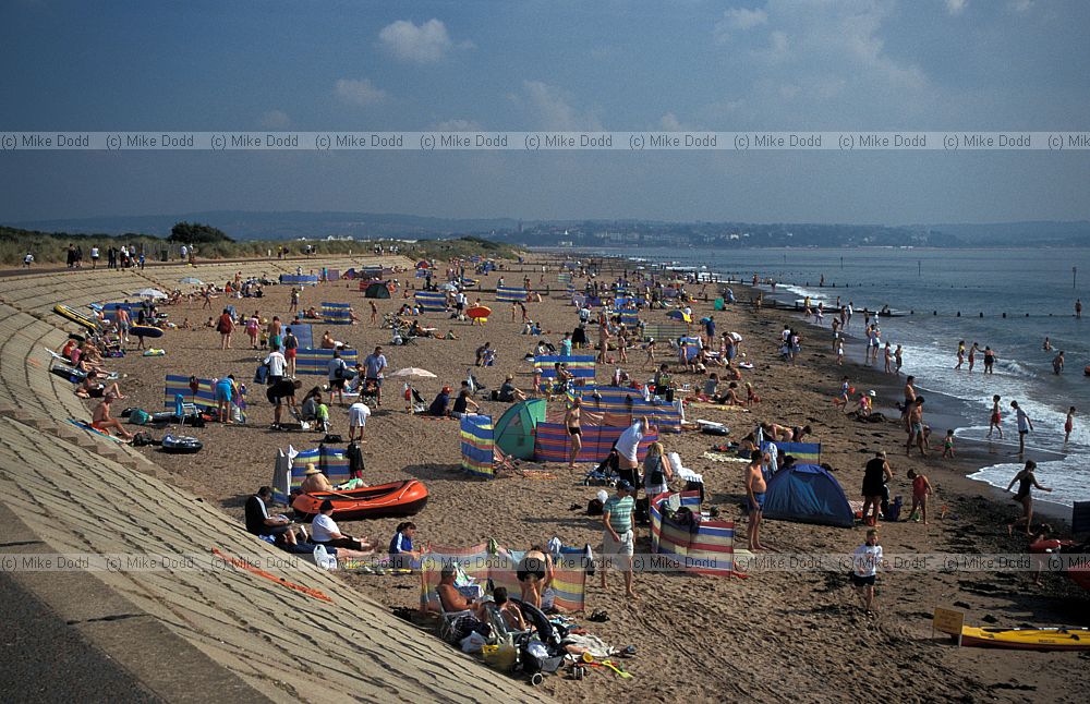 people on beach Dawlish Devon