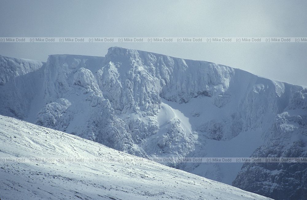 Ben Nevis covered in snow Scotland