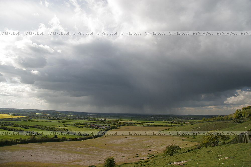 Heavy shower from Whipsnade downs looking north