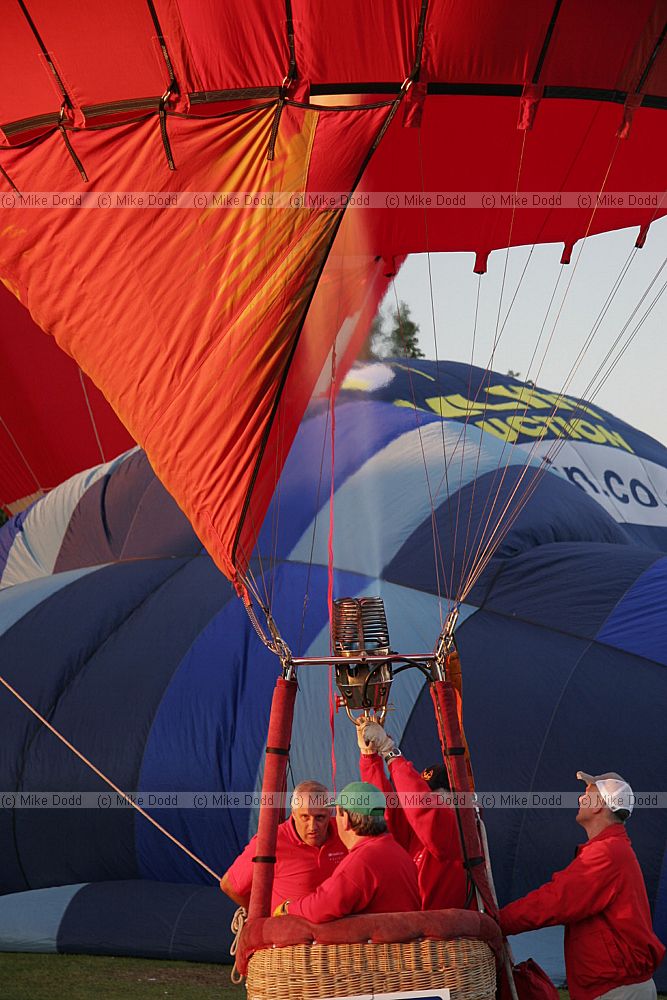 Hot air balloons at Northampton balloon festival taking off