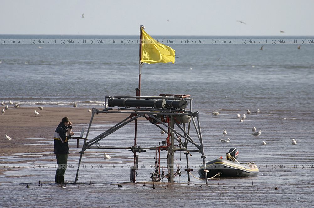 Water sampling Teignmouth river mouth