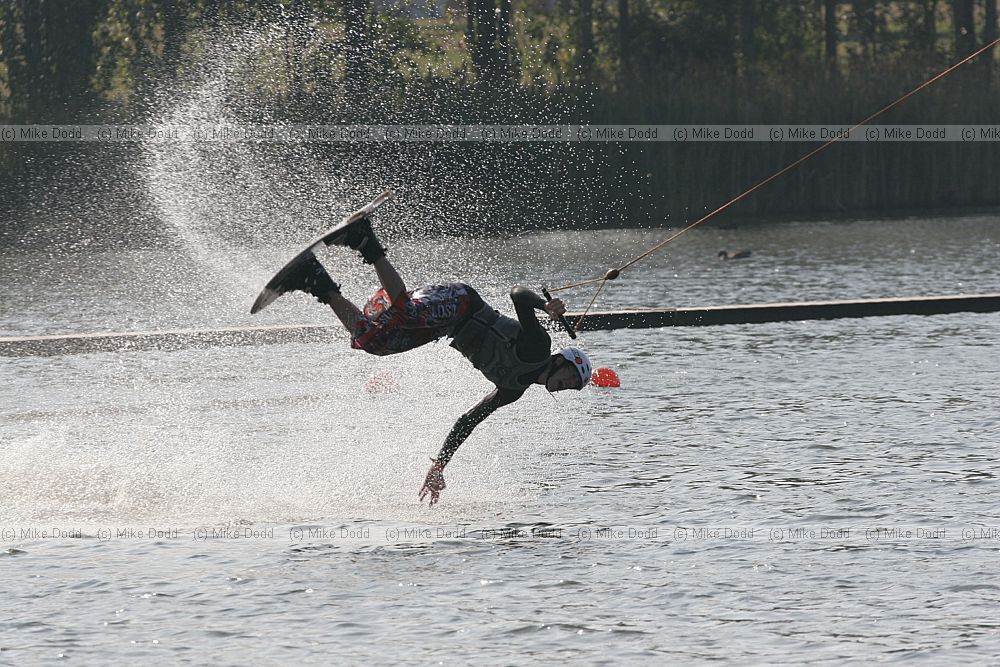 Wakeboarder at Willan Lake doing jumps