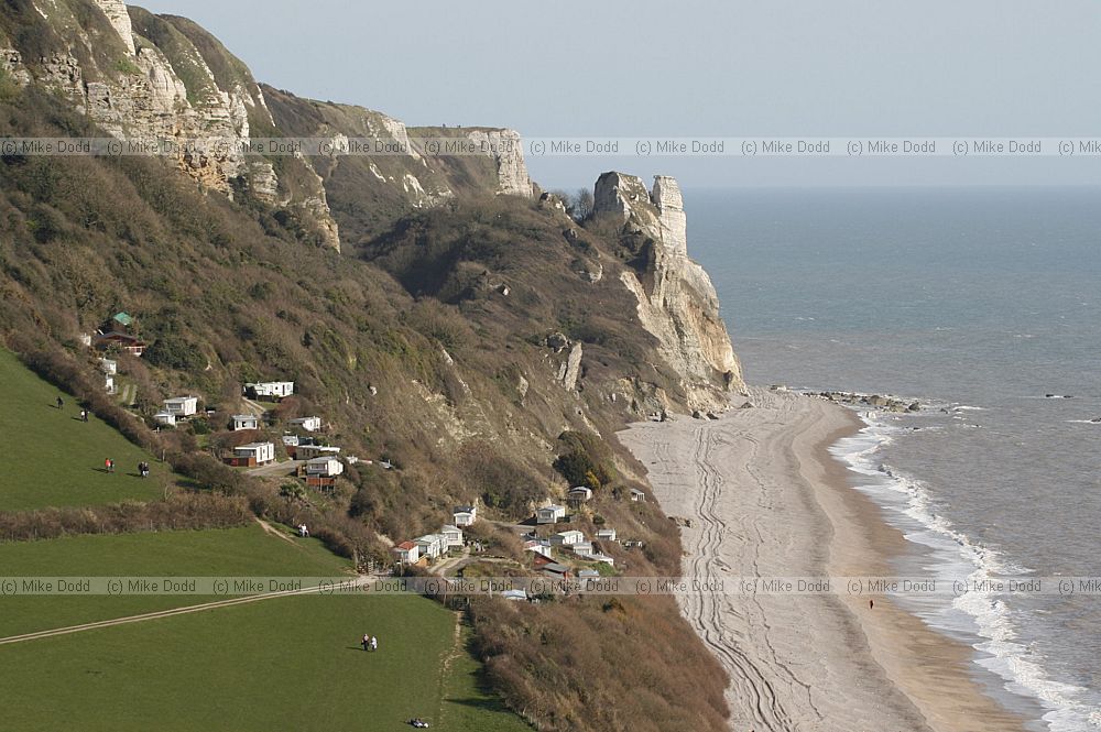 Caravans on unstable cliff edge