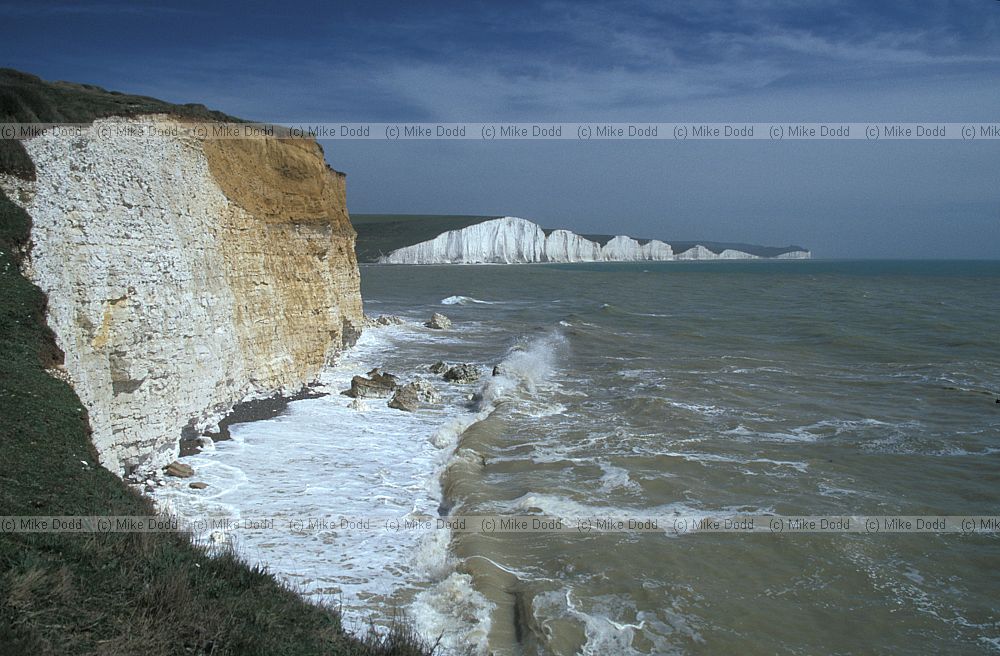 chalk cliffs coastline Cuckmere haven Seven sisters Sussex