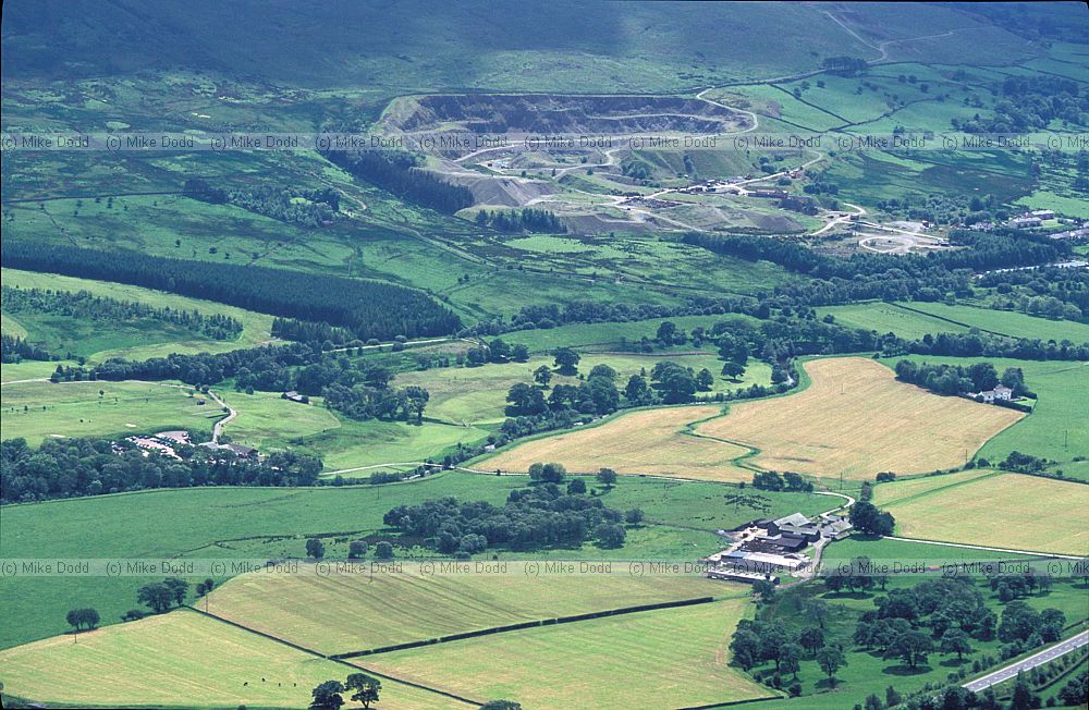 Quarry and farmland, Lake District.  Multiple use countryside